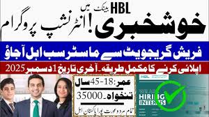 HBL Currency Exchange Lahore Internship 2025