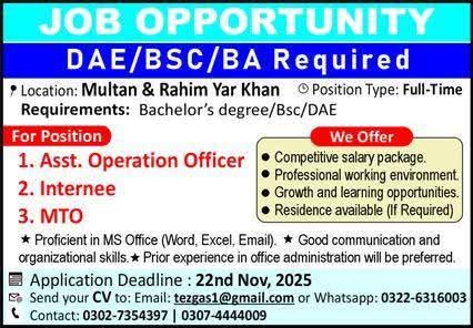 Entry-Level Opportunities in Punjab Multan & Rahim Yar Khan