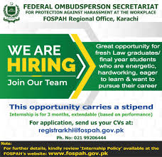 Urgent Recruitment Alert: Vacancies at Federal Ombudsperson Secretariat for Protection Against Harassment (FOSPAH)