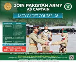 Pakistan Army as Captain in 2026