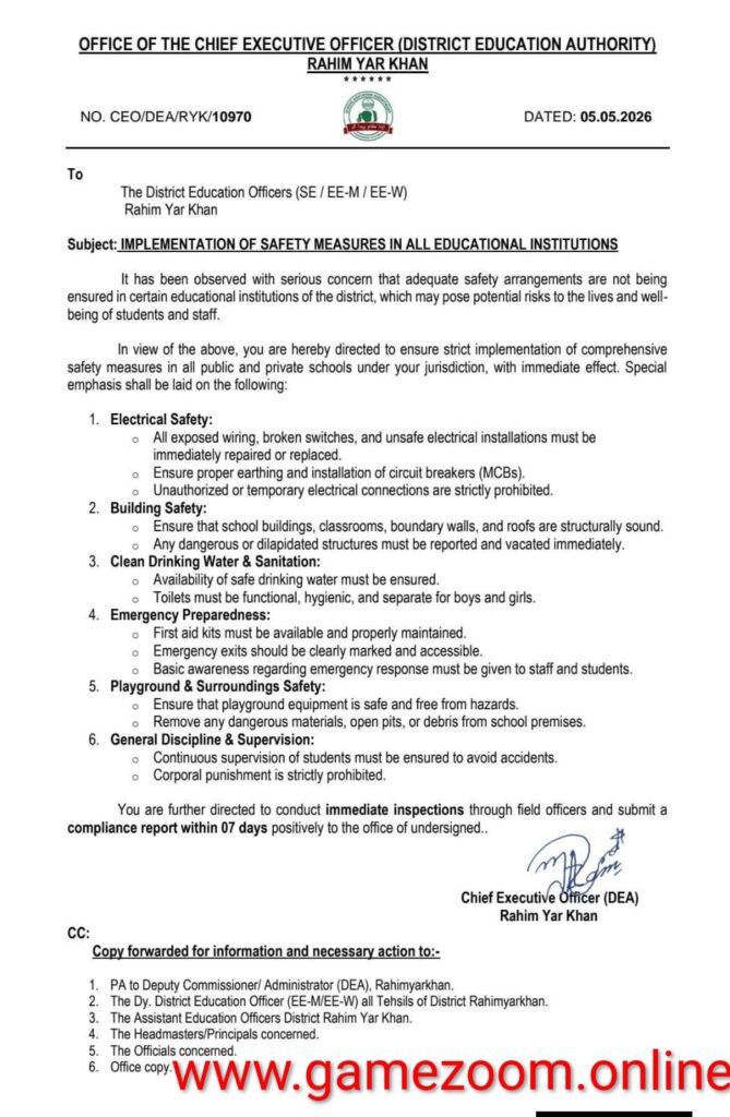 New School Safety Rules 2026
