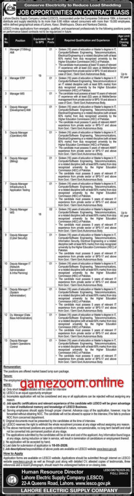 WAPDA (LESCO) Jobs May 2026 Apply Online