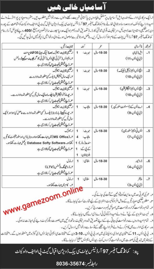 POF Wah Cantt Jobs 2026: Apply for 97 Ordnance Unit Vacancies Today